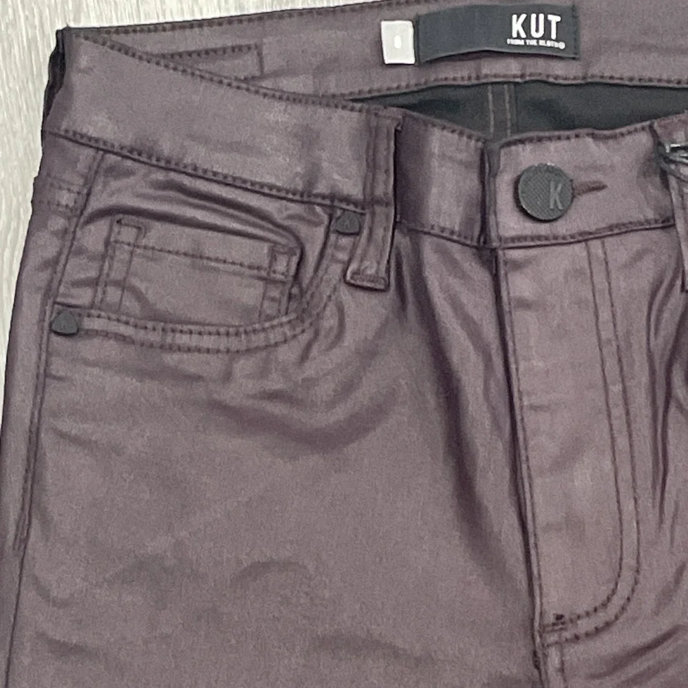 NWT KUT From The Kloth Connie High Rise Ankle Skinny Jeans Purple Women's Size 0